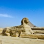 De sfinx bewaakt de piramiden van Gizeh<br>Copyright J.H. Bouma & P.A. Jasperse